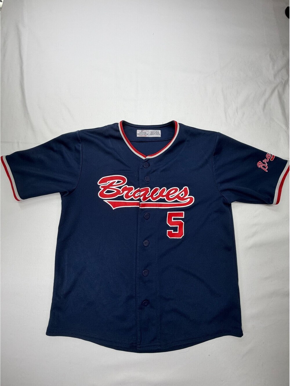 Team Athletics Boy's Baseball Jersey Atlanta Braves Freeman 5 L 10/12 Blue